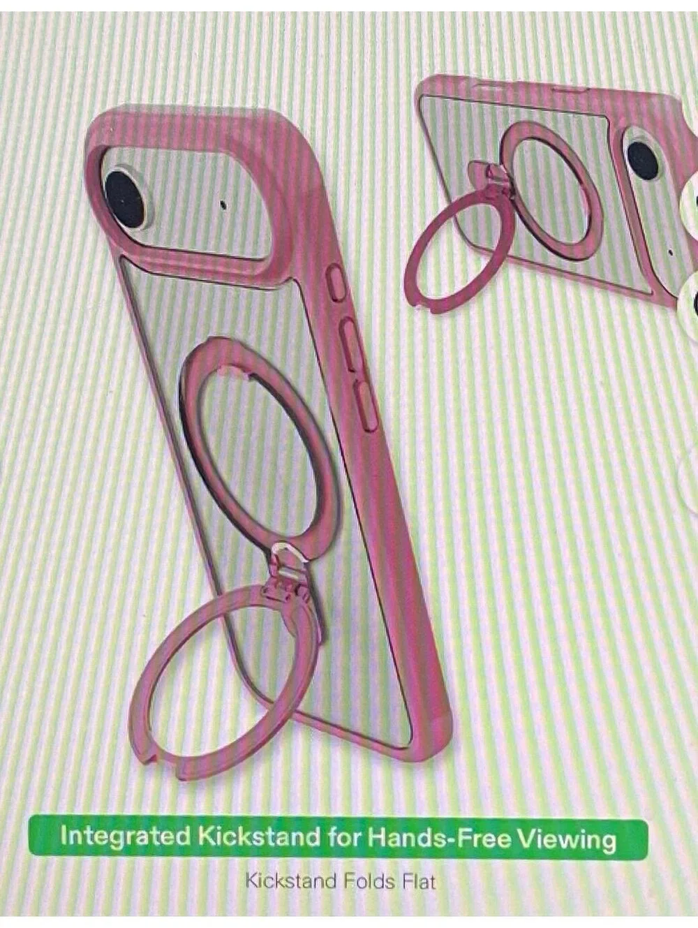 Onn Case with Kickstand for iPhone 17 Air Pink/Frosted Clear